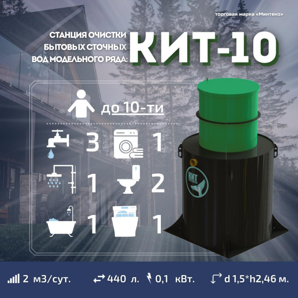 Септик КИТ 10П 1300